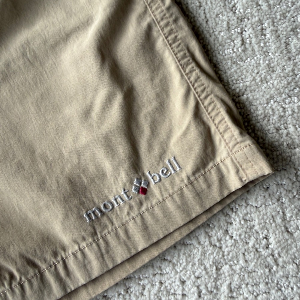 Montbell Hiking Shorts Mens Medium Tan Nylon Integrated Belt Gorpcore 11319 - Picture 6 of 14